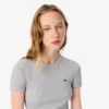 Slim fit-T-shirt i ribbad bomull för dam Slim fit-T-shirt i ribbad bomull för dam