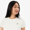 Slim fit-T-shirt i ribbad bomull för dam Slim fit-T-shirt i ribbad bomull för dam