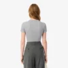 Slim fit-T-shirt i ribbad bomull för dam Slim fit-T-shirt i ribbad bomull för dam