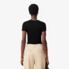 Slim fit-T-shirt i ribbad bomull för dam Slim fit-T-shirt i ribbad bomull för dam