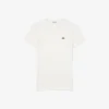 Slim fit-T-shirt i ribbad bomull för dam Slim fit-T-shirt i ribbad bomull för dam