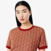 Slim fit-T-shirt med monogram för dam