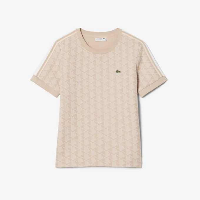 Slim fit-T-shirt med monogram för dam