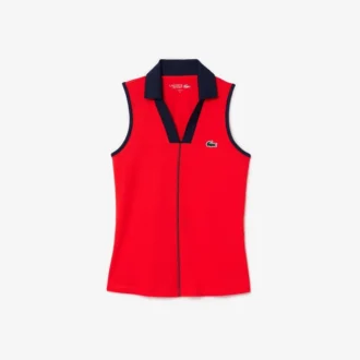 Slim fit Ultra Dry ärmlös tennis-pikétröja för dam Slim fit Ultra Dry ärmlös tennis-pikétröja för dam