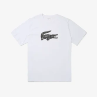 Sport-T-shirt i bomull med tryck för män i lång modell