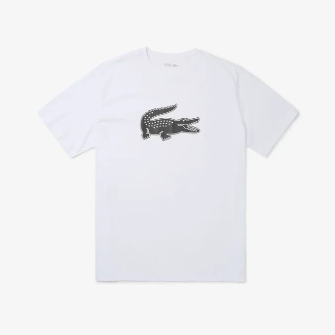 Sport-T-shirt i bomull med tryck för män i lång modell Sport-T-shirt i bomull med tryck för män i lång modell