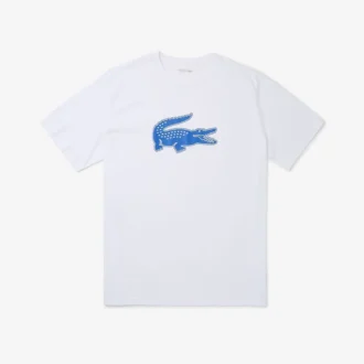 Sport-T-shirt i bomull med tryck för män i lång modell