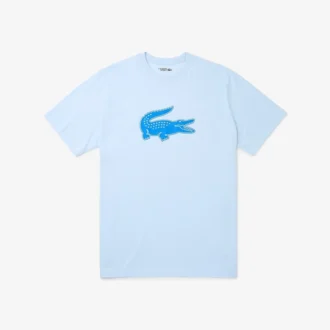 Sport-T-shirt i bomull med tryck för män i lång modell