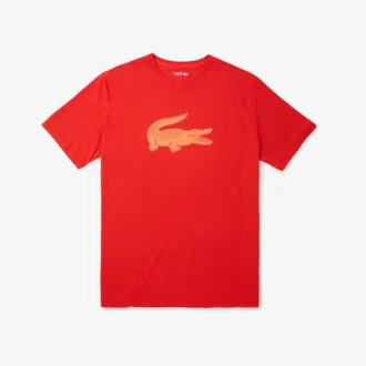 Sport-T-shirt i bomull med tryck för män i lång modell