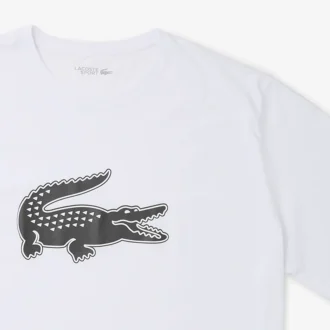 Sport-T-shirt i bomull med tryck för män i lång modell