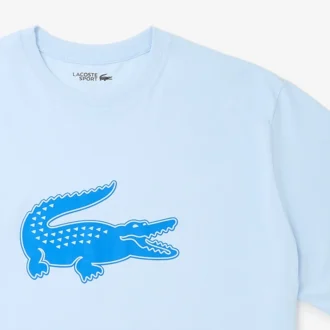 Sport-T-shirt i bomull med tryck för män i lång modell