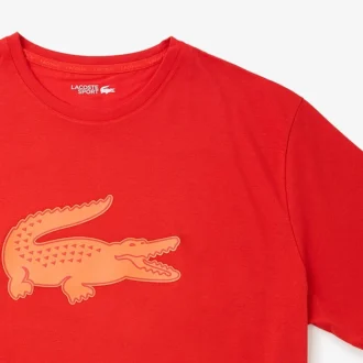 Sport-T-shirt i bomull med tryck för män i lång modell