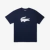 Sport-T-shirt i stor storlek för män med andningsbar logotyp