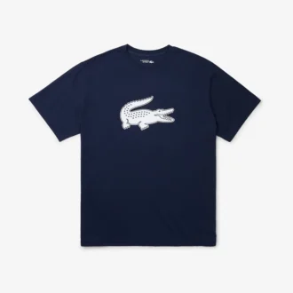 Sport-T-shirt i stor storlek för män med andningsbar logotyp