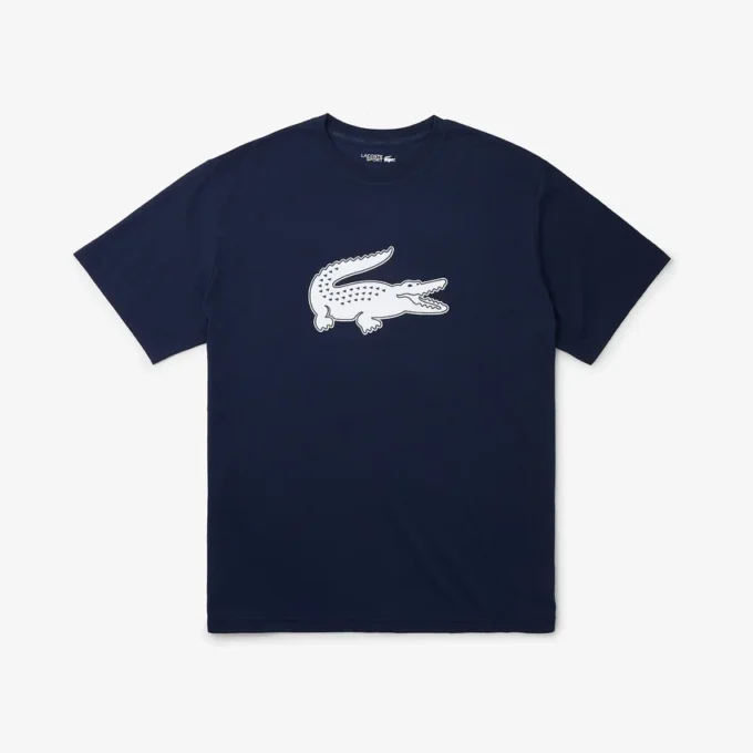 Sport-T-shirt i stor storlek för män med andningsbar logotyp