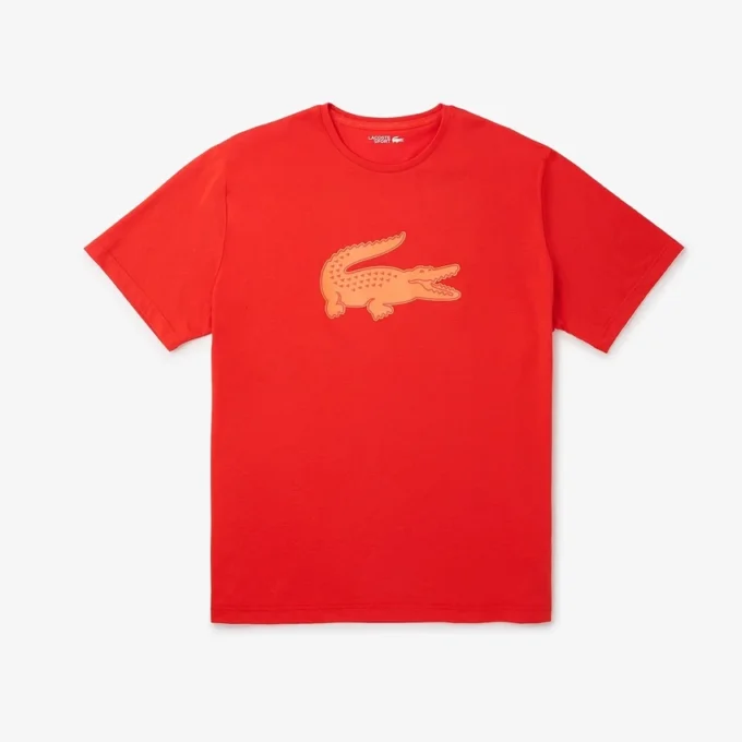 Sport-T-shirt i stor storlek för män med andningsbar logotyp