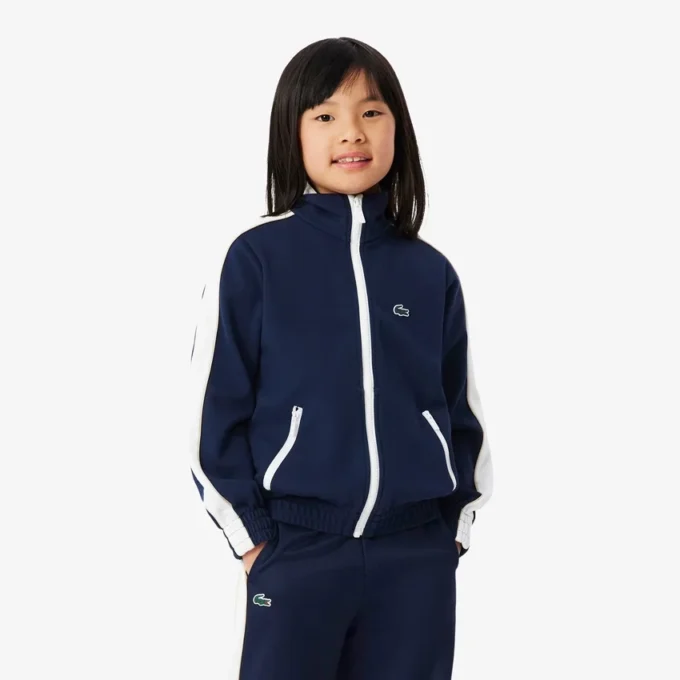 Sportig interlock-pikétröja med dragkedja Sportig interlock-pikétröja med dragkedja