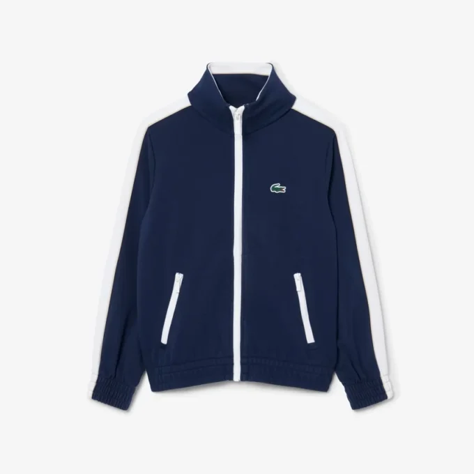 Sportig interlock-pikétröja med dragkedja Sportig interlock-pikétröja med dragkedja