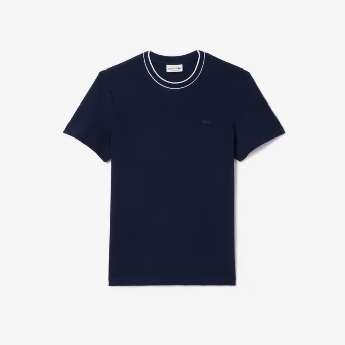 Stretch-T-shirt med randig krage i piqué för herr Stretch-T-shirt med randig krage i piqué för herr