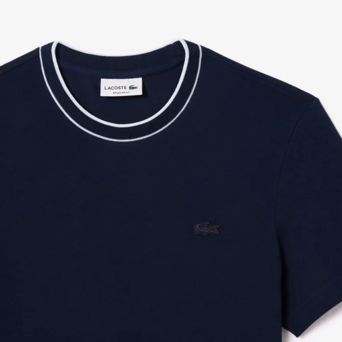 Stretch-T-shirt med randig krage i piqué för herr Stretch-T-shirt med randig krage i piqué för herr