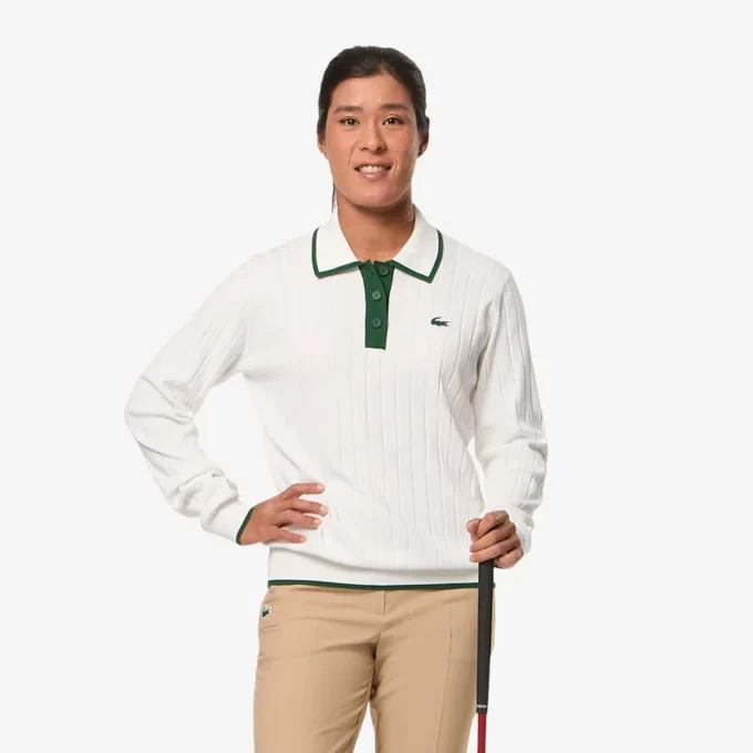 Stretchig golftröja med polokrage för dam Stretchig golftröja med polokrage för dam