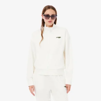 Sweatshirt med dragkedja och logo i avslappnad passform