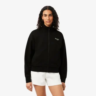 Sweatshirt med dragkedja och logo i avslappnad passform