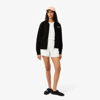 Sweatshirt med dragkedja och logo i avslappnad passform