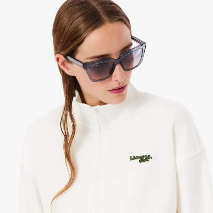 Sweatshirt med dragkedja och logo i avslappnad passform Sweatshirt med dragkedja och logo i avslappnad passform