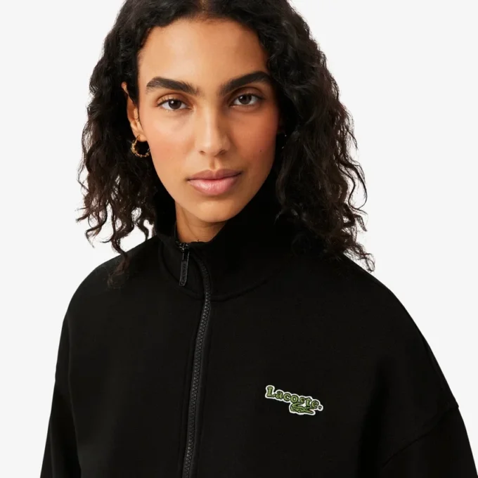 Sweatshirt med dragkedja och logo i avslappnad passform Sweatshirt med dragkedja och logo i avslappnad passform