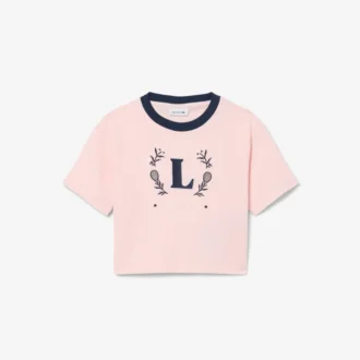 T-shirt i bomull med kontrastmärke