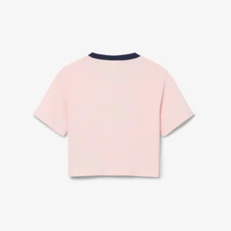 T-shirt i bomull med kontrastmärke
