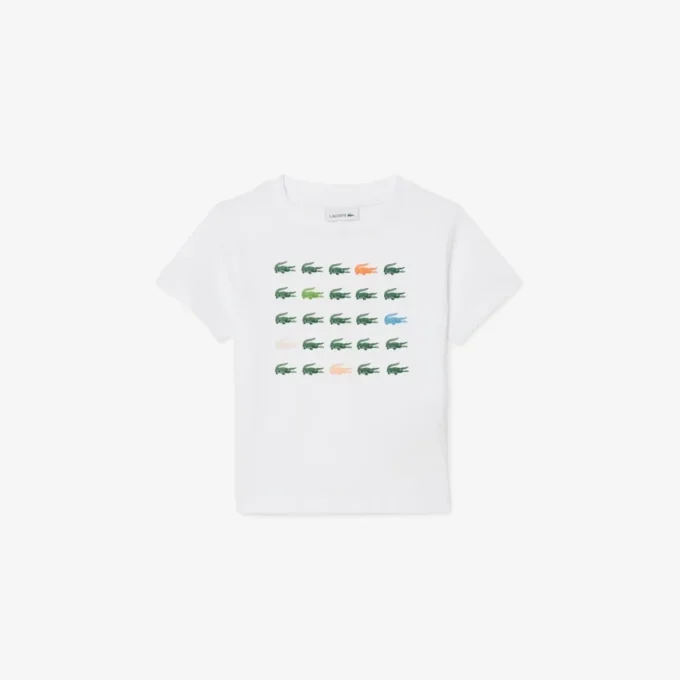 T-shirt i bomull med krokodiltryck