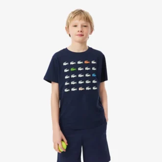 T-shirt i bomull med krokodiltryck
