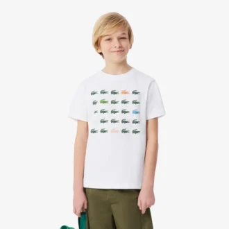 T-shirt i bomull med krokodiltryck