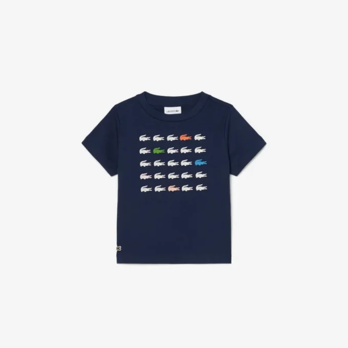 T-shirt i bomull med krokodiltryck