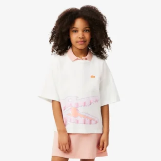 T-shirt i bomull med krokodiltryck