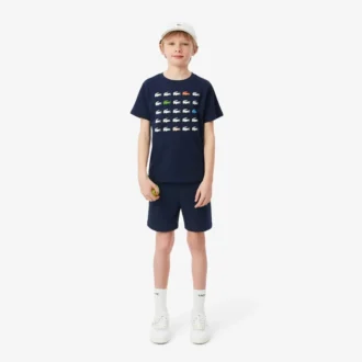 T-shirt i bomull med krokodiltryck