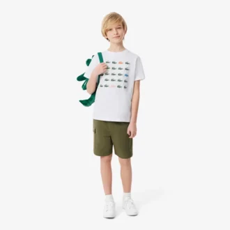 T-shirt i bomull med krokodiltryck