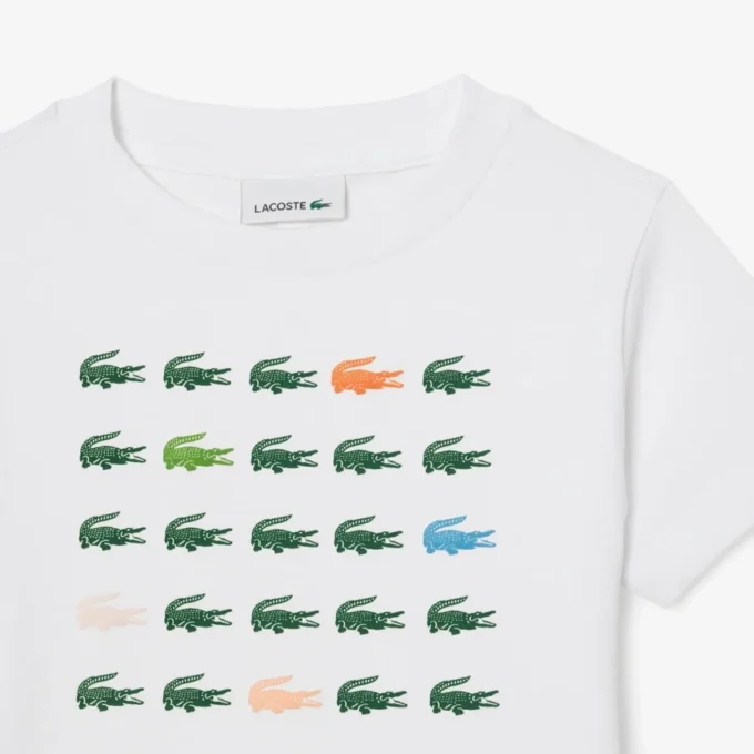 T-shirt i bomull med krokodiltryck