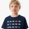 T-shirt i bomull med krokodiltryck T-shirt i bomull med krokodiltryck