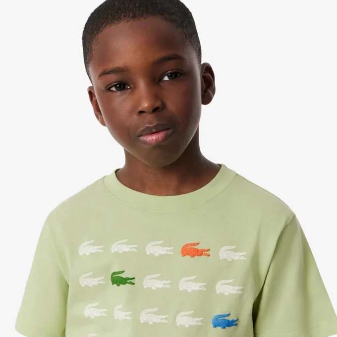 T-shirt i bomull med krokodiltryck
