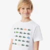 T-shirt i bomull med krokodiltryck T-shirt i bomull med krokodiltryck