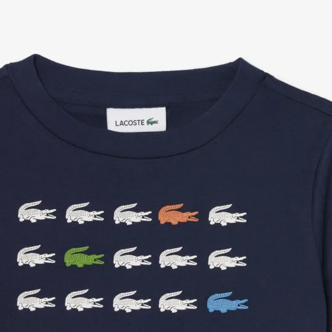 T-shirt i bomull med krokodiltryck