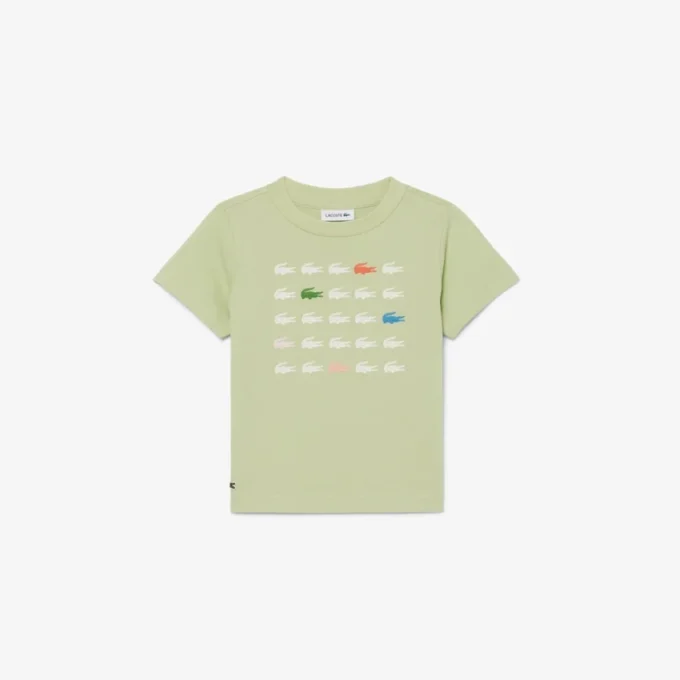 T-shirt i bomull med krokodiltryck