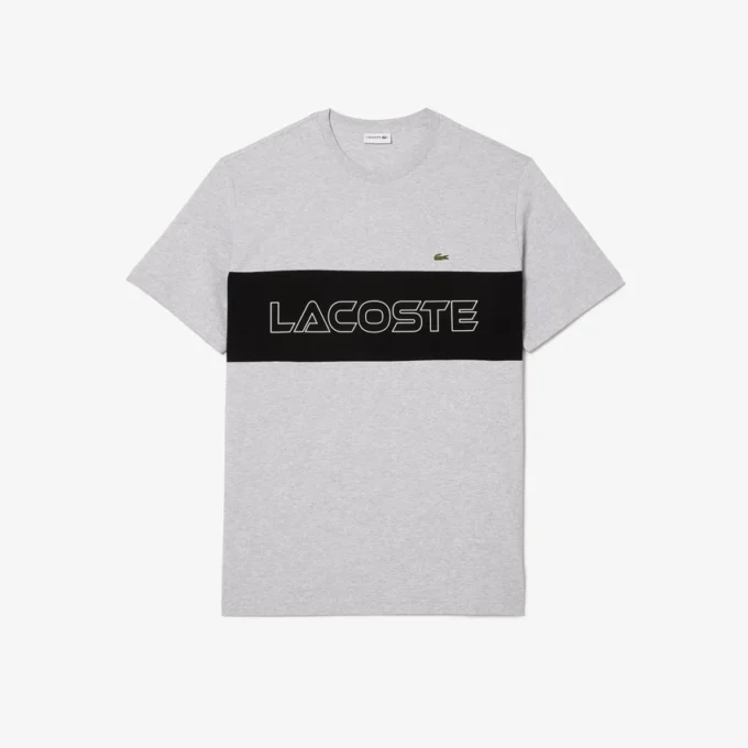 T-shirt i jersey med färgblockering i lång modell för herr T-shirt i jersey med färgblockering i lång modell för herr