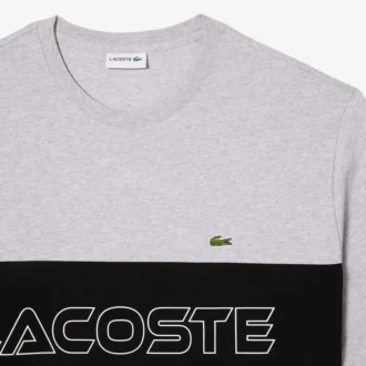 T-shirt i jersey med färgblockering i lång modell för herr