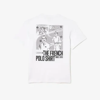 T-shirt i tjock bomull med tryck på ryggen för herr