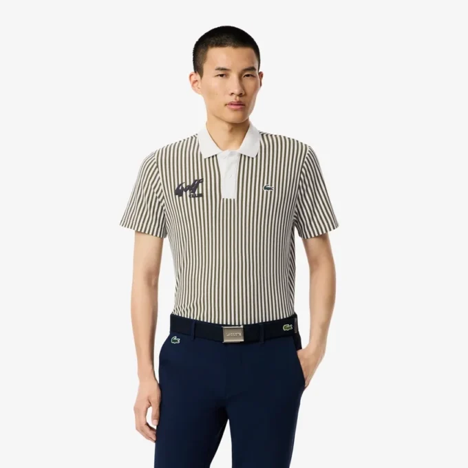 Termoreglerande randiga golfpikétröjor för herr Termoreglerande randiga golfpikétröjor för herr