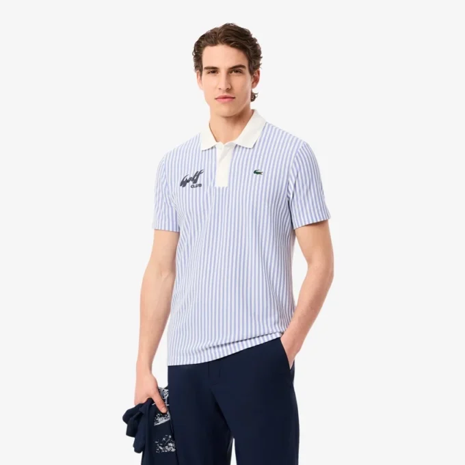 Termoreglerande randiga golfpikétröjor för herr Termoreglerande randiga golfpikétröjor för herr